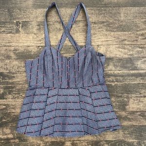 Blue white and red small tank top